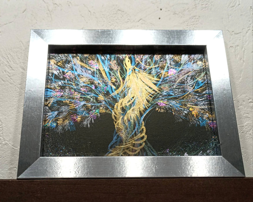 絵画 風水吉祥神仏絵画＊虹鏡 天照大御神赤富士と羽衣龍 金箔紙 太陽