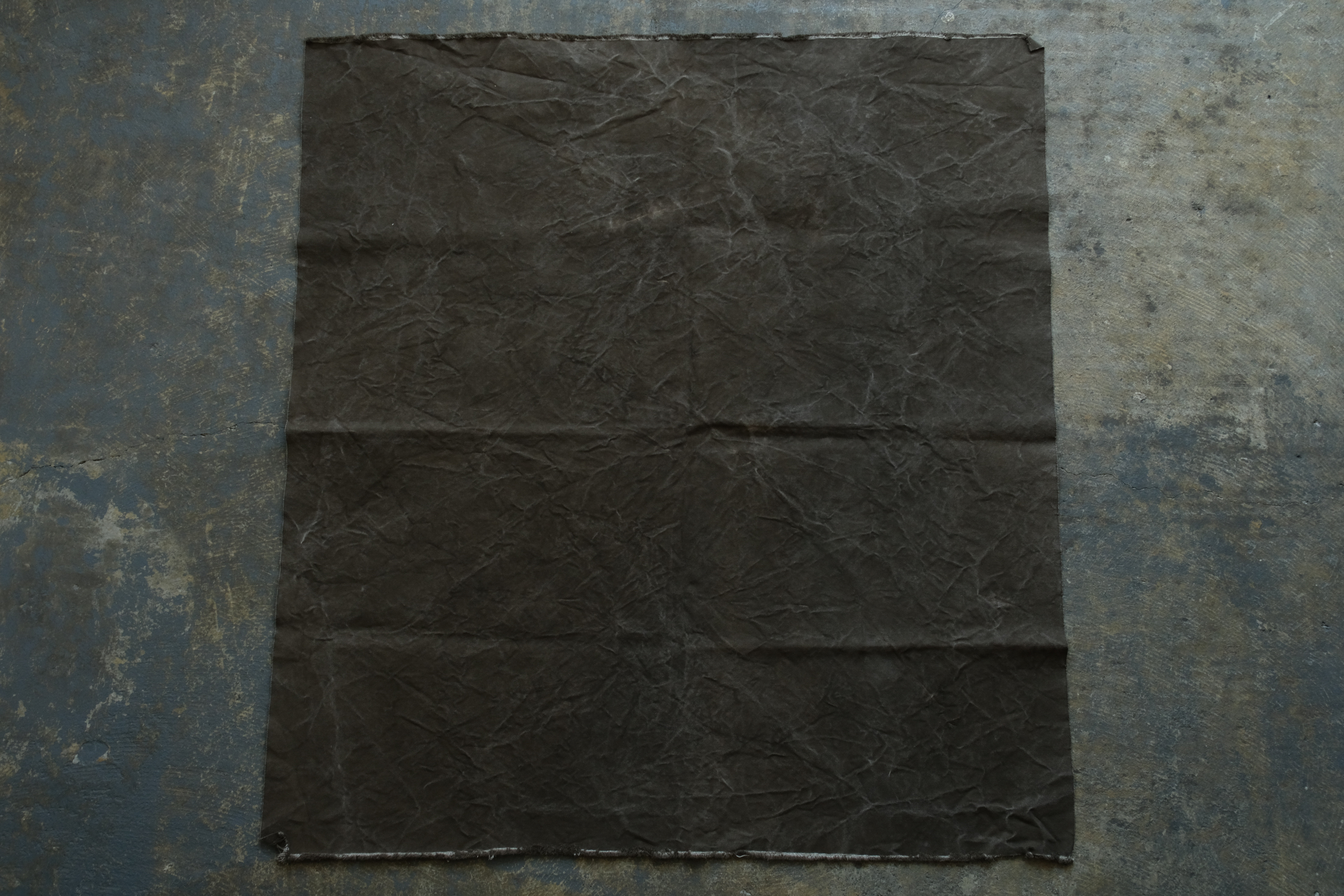 コーヒー染め帆布　平織　大判布　92×102cm ＜G＞