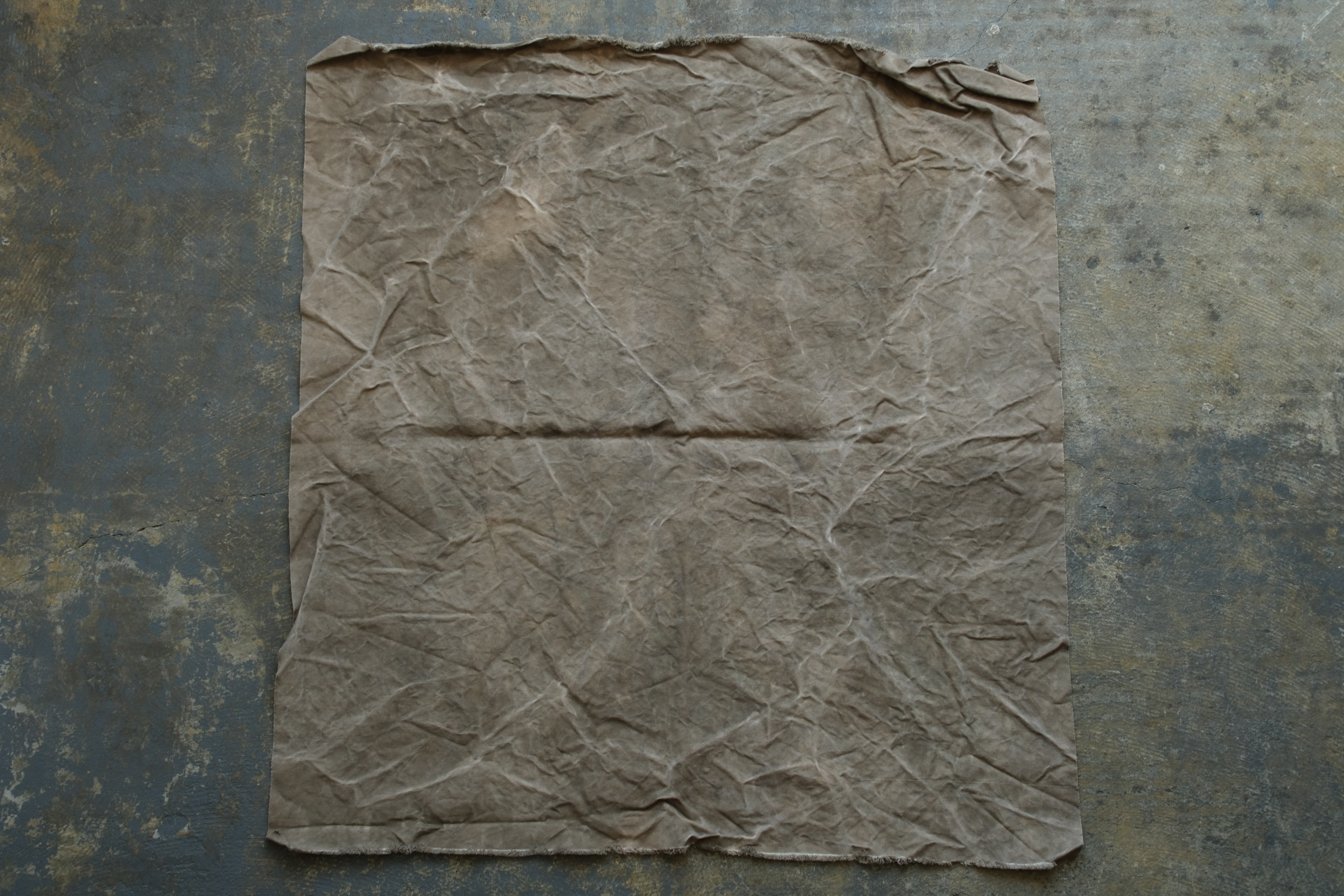 コーヒー染め帆布　平織　大判布　92×102cm ＜I＞