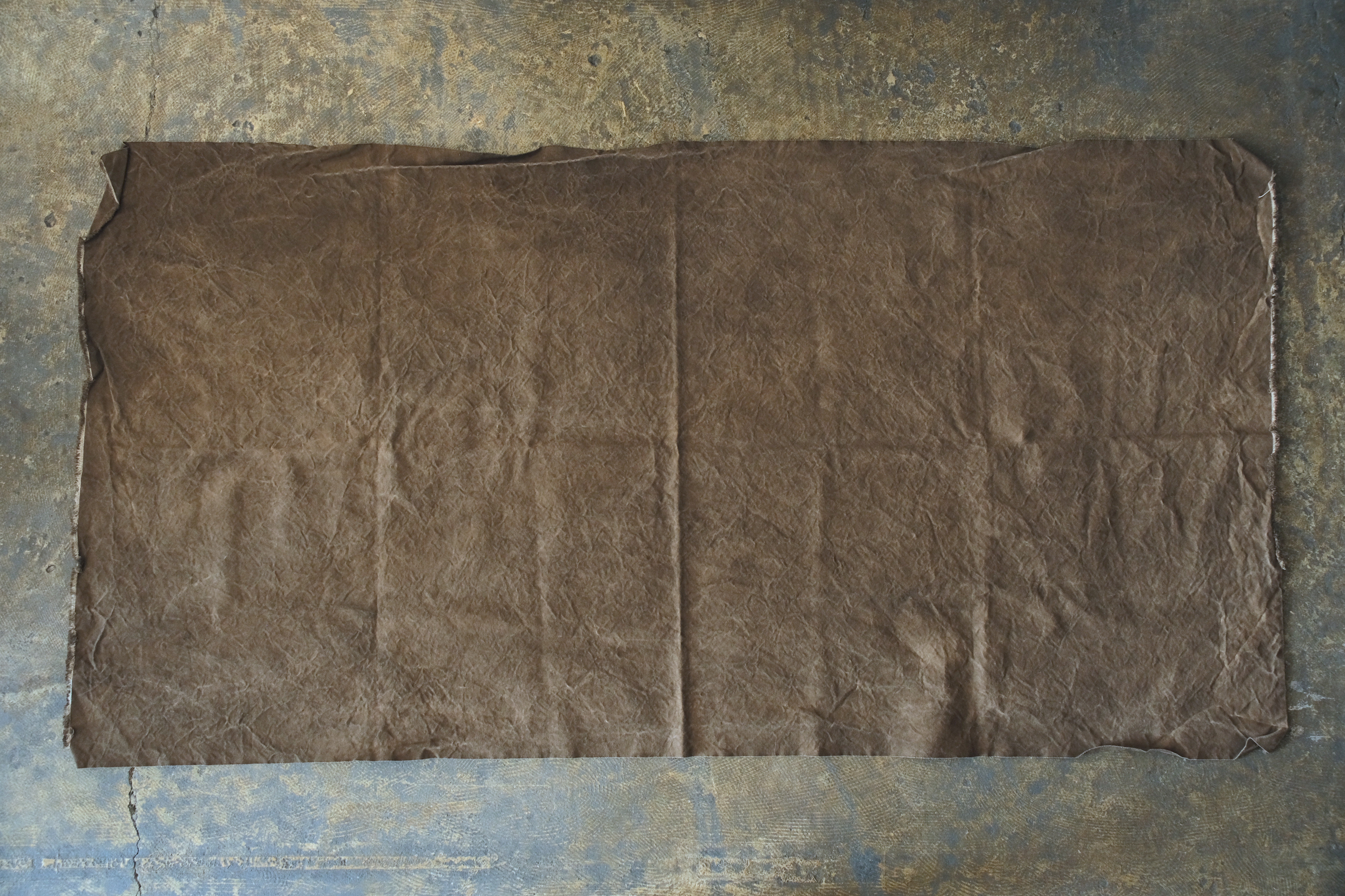 コーヒー染め帆布　平織　大判布　91×178cm ＜L＞