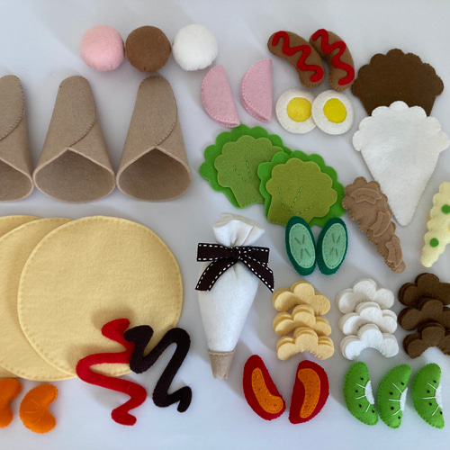 巻いて！巻いて！クレープ屋さん フエルトままごと おもちゃ・人形