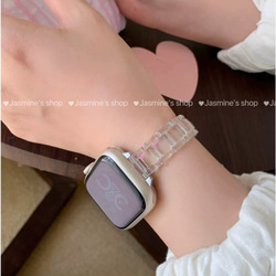 Apple Watch オーロラクリアバンド　クリアベルト　オーロラ　細身タイプ　全サイズあり series 10対応 5枚目の画像