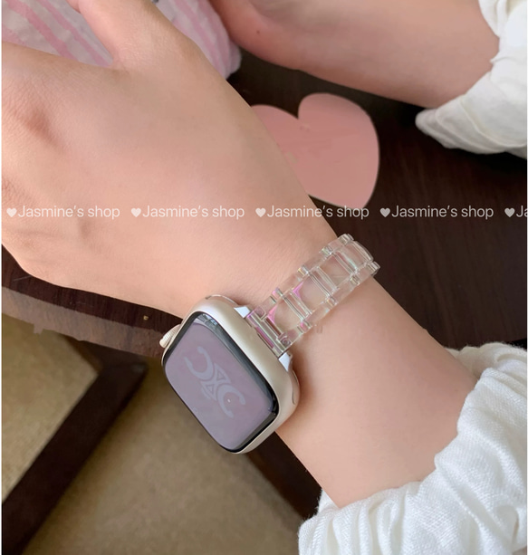 Apple Watch オーロラクリアバンド　クリアベルト　オーロラ　細身タイプ　全サイズあり series 10対応 5枚目の画像