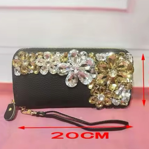 持つアート】長財布 レディース キラキラ財布 ラインストーン 気分が