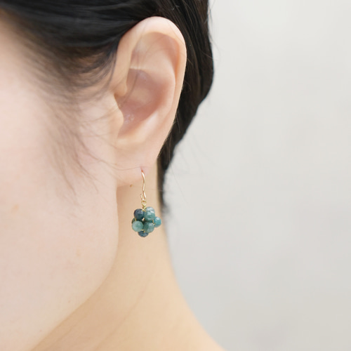 イヤリング】インディゴライトトルマリン 自然の深みを感じる 実