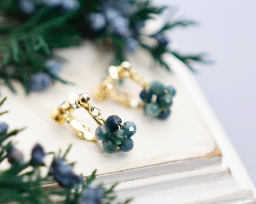 K18YG 天然 インディコライトトルマリン ピアス K18YG 天然 インディコライトトルマリン ピアス