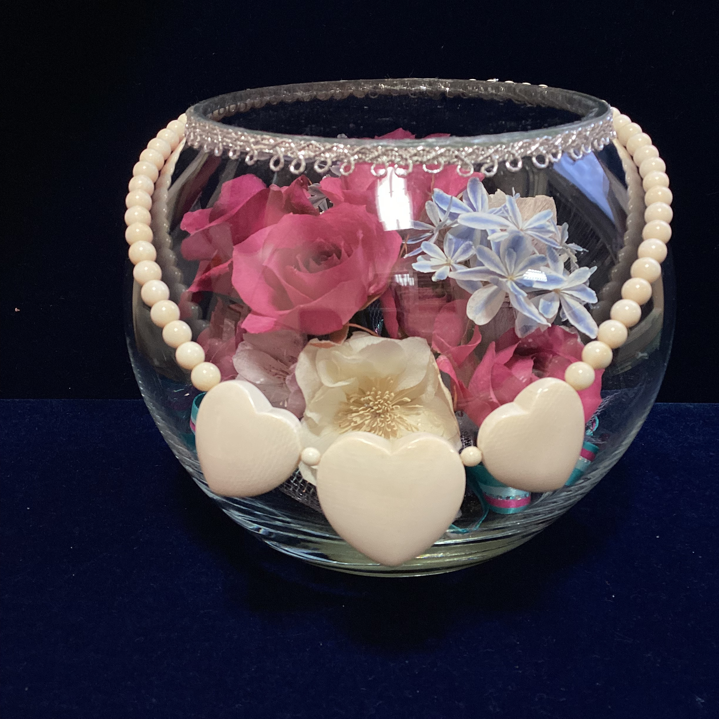 ☆本象牙デザイン（ハート）ネックレス　R-14