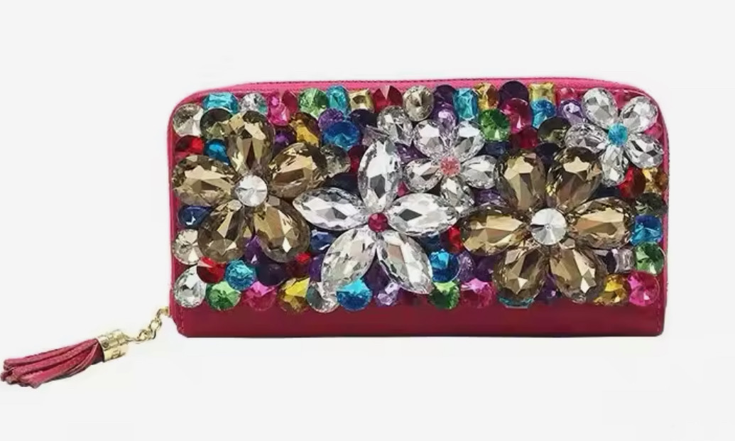 【持つアート】長財布 レディース キラキラ財布 ラインストーン 気分が明るくなる財布 受注生産制