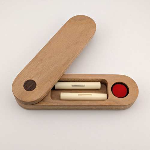 印鑑ケース」シンプルデザイン！北海道産材使用KEM はんこ