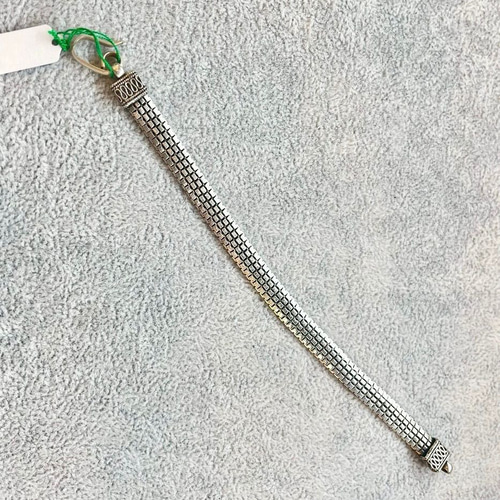 シルバーブレスレット シルバー925 モード系 編み込み風 メッシュ