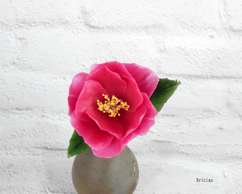 枯れない さざんか クレイフラワー NO.S10-RL アートフラワー Nricias