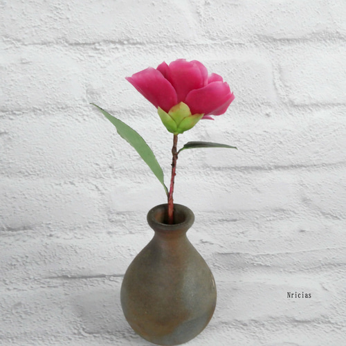 枯れない さざんか クレイフラワー NO.S10-RL アートフラワー Nricias