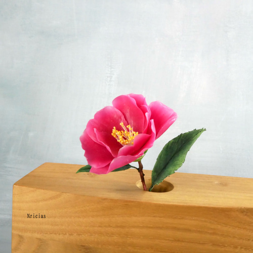 枯れない さざんか クレイフラワー NO.S10-RL アートフラワー Nricias