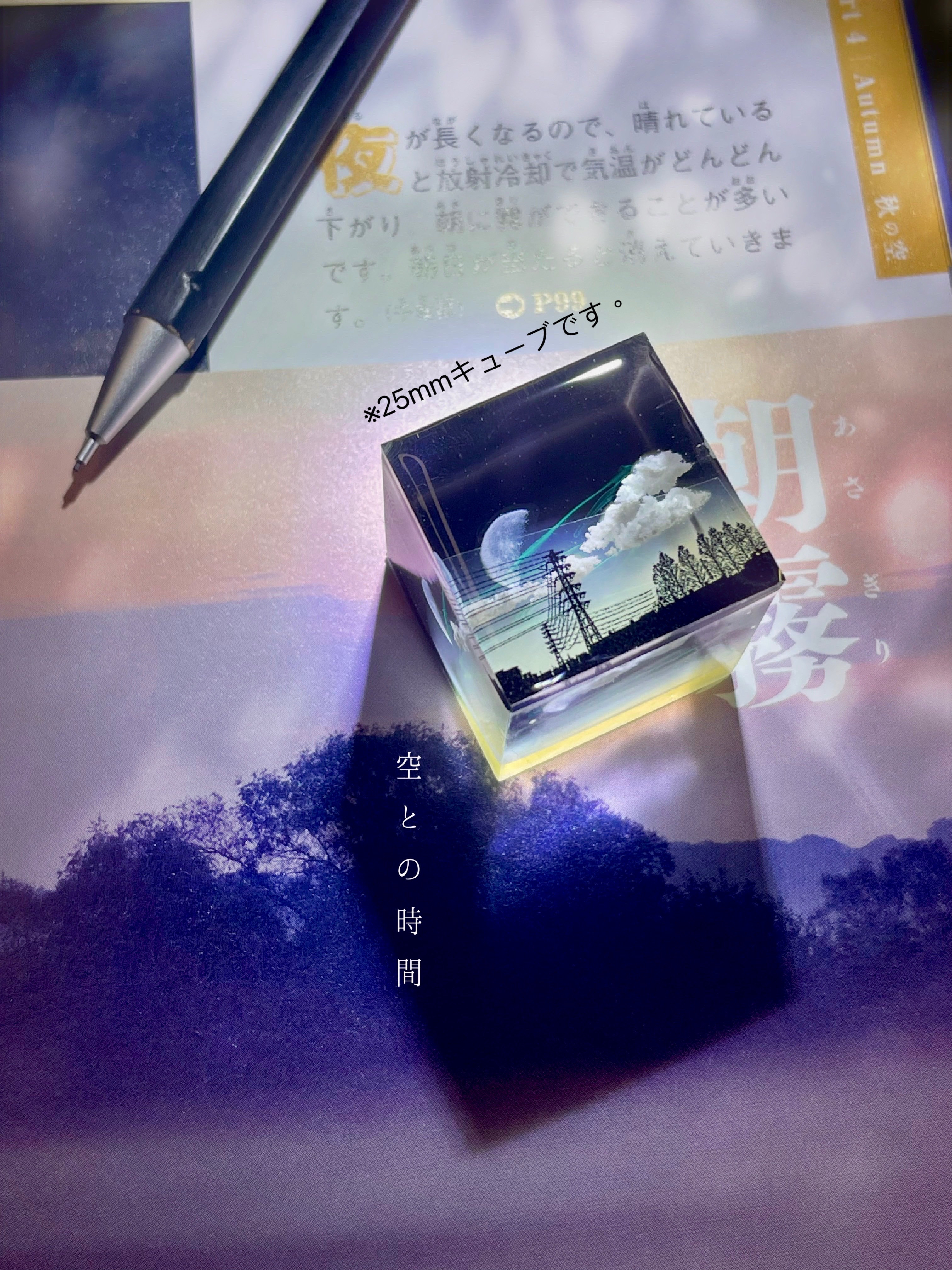 【受注制作/S size】情景レジン-風が通る木々の道 雲/夏/青空