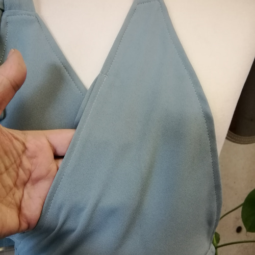 日本製】《S～3L》 くすみミント 茶道お稽古用エプロン 116100-71