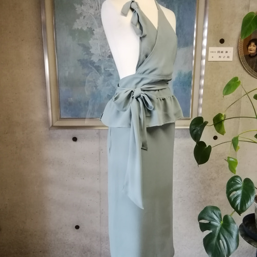 【楽天最安値に挑戦】 日本製】《S～3L》 くすみミント 茶道お稽古用エプロン 普段使い エプロン