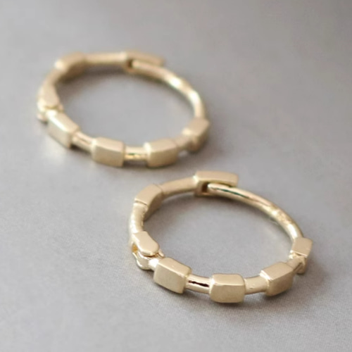 K10YG フープピアス　small ONLINE Limited］ K10YG フープピアス L