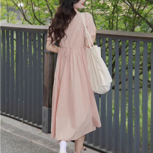 viviano スカート ピンク ワンピース 3way セゾンドパピヨン SAISON DE PAPILLON ツイル素材ワンウェイプリーツ