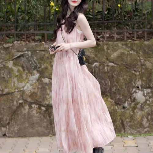 【ほぼ未使用】FOX NEW YORK ライトピンク ノースリーブ ワンピース ほぼ未使用】FOX NEW YORK ライトピンク ノースリーブ ワンピース