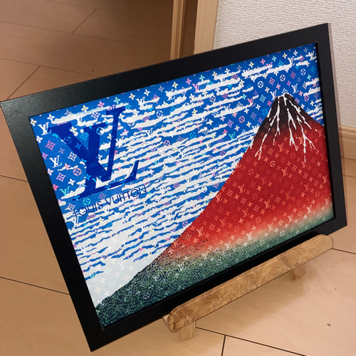 LOUIS VUITTON type☆オマージュインテリアポスター＃428富士山 オマージュアートインテリアポスター＃428☆ハンドメイド・パロディ
