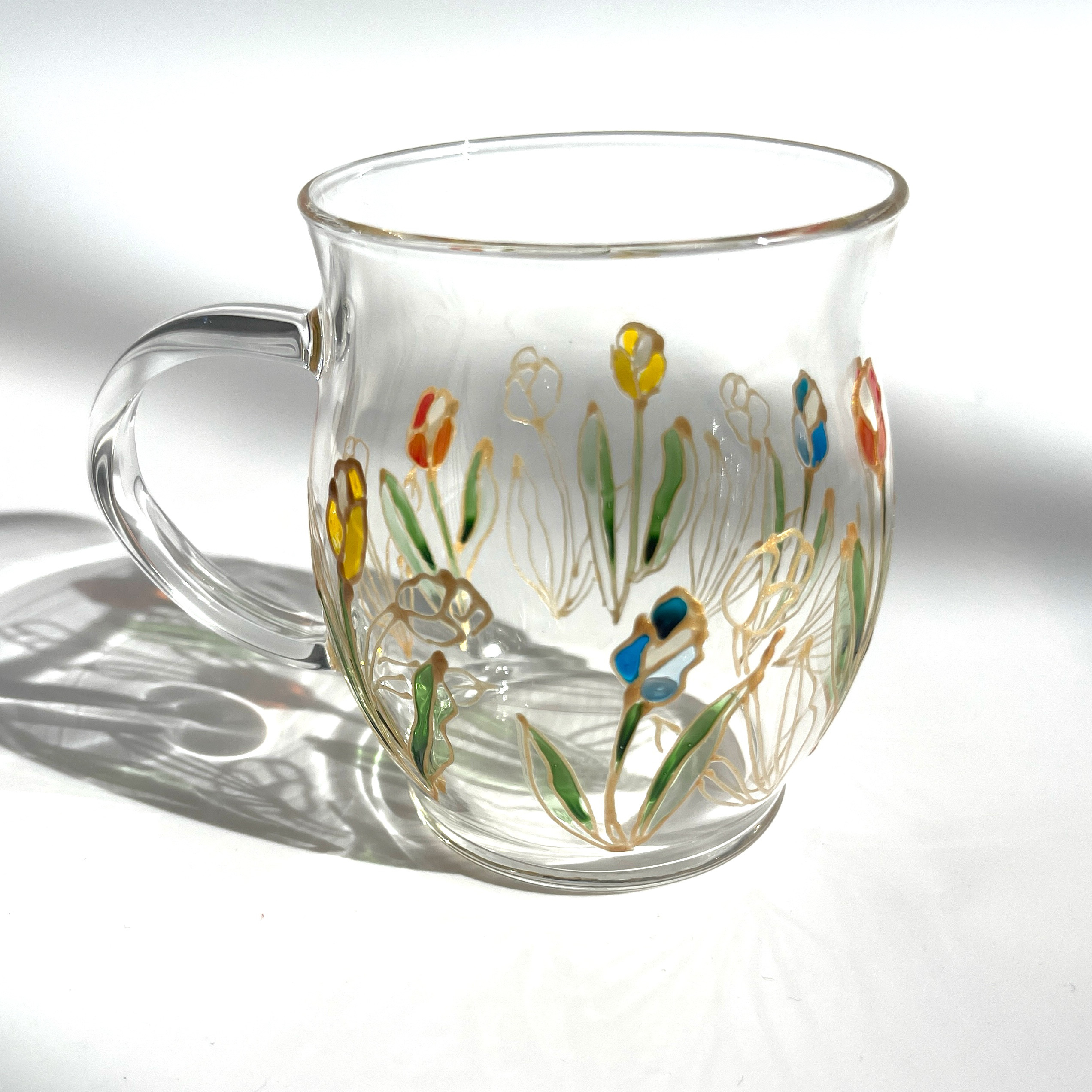 再販カラフルなチューリップ耐熱マグカップ