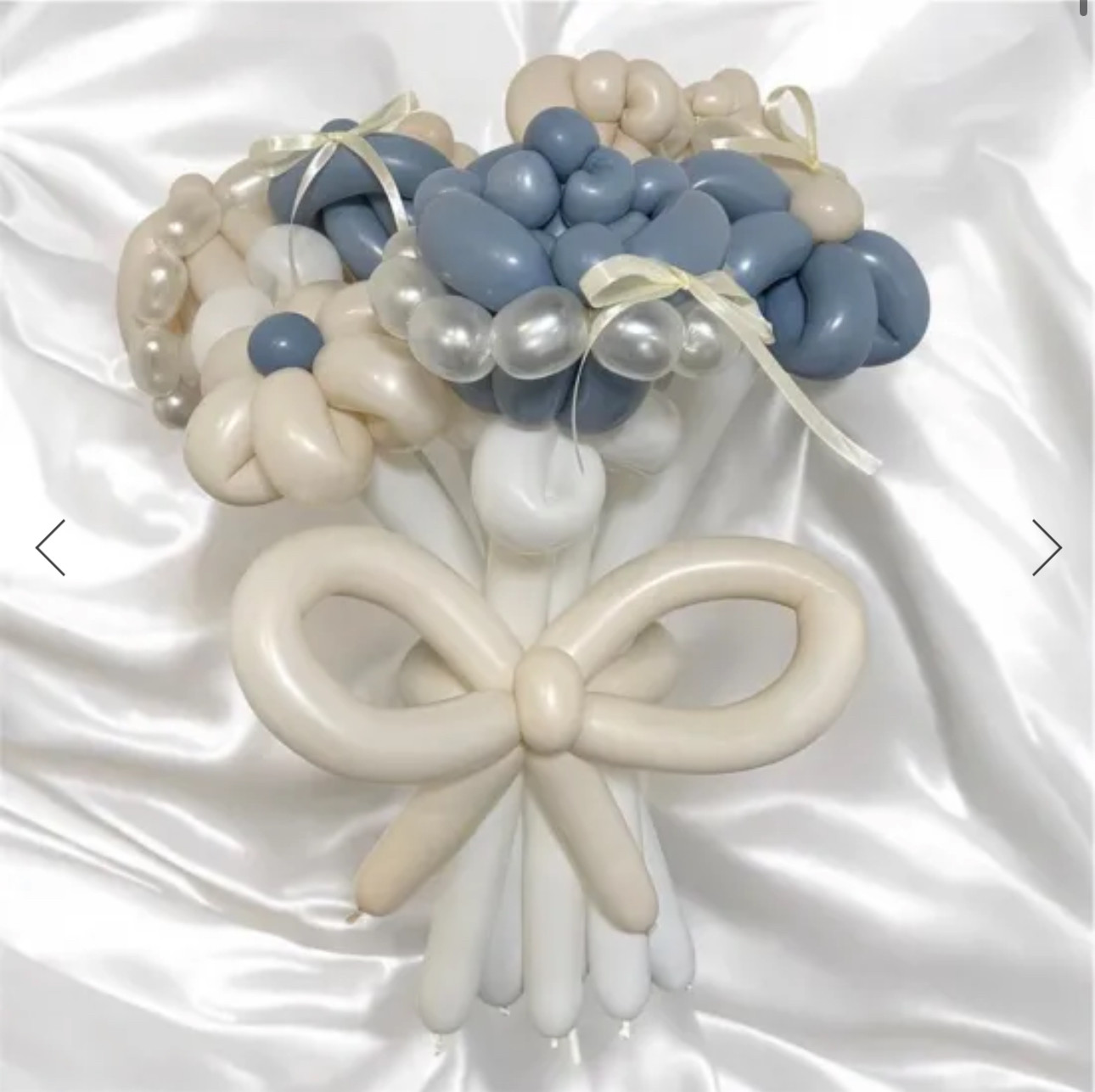 ローズバルーンブーケ【リボンタイプ】くすみブルー バルーンギフト バルーン花束 誕生日プレゼント M&M Balloon