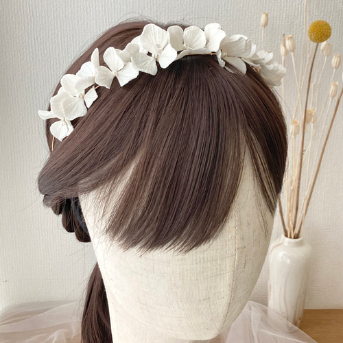 結婚式 紫陽花 カチューシャ ブライダル ウェディング 花嫁 ヘッド