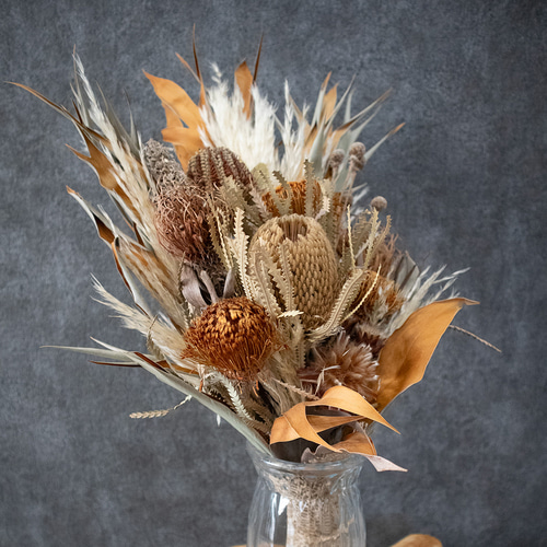 ワイルドフラワー　ナチュラル　草原　スワッグ　ブーケ　ドライフラワー dry-flower-bouquet-swag-white-