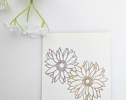 手描きイラスト10【ガーベラの花をあなたに】創作　A4 手描きイラスト10【ガーベラの花をあなたに】創作 A4
