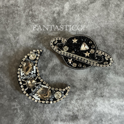 刺繍ブローチ　ハンドメイド　宇宙 efaa11c83a380f596c319d880b364e