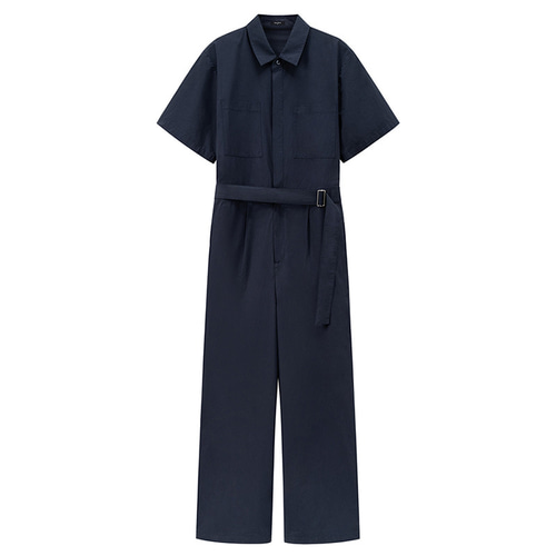 ネイビー 半袖オールインワン ネイビー 半袖オールインワン