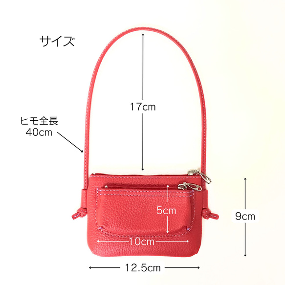 小さいお財布　ヒモ付き　＊牛革＊ 9枚目の画像