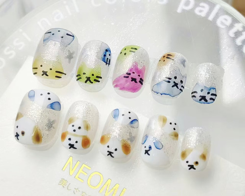 アートネイルチップセット 猫デザイン セツ】黒猫 3Dアートネイルチップ 付け爪(E0400)｜Yahoo!フリマ