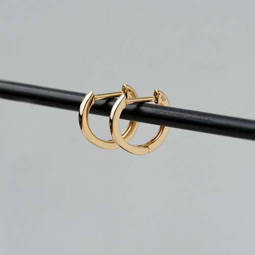 K18フープピアス 中折れ式 18金 1.5mm×11mm 18k イエローゴールド ペア
