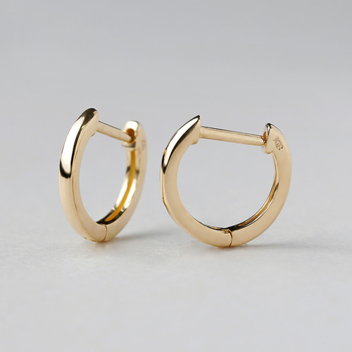 K18フープピアス 中折れ式 18金 1.5mm×11mm 18k イエローゴールド ペア