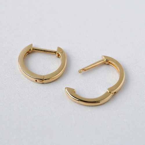 18金　k18 ゴールドフープピアス 1.8✖︎11 K18フープピアス 中折れ式 18金 1.5mm×11mm 18k イエローゴールド ペア