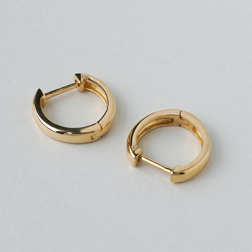 K18フープピアス 中折れ式 18金 2.4mm×12mm 18k イエロー