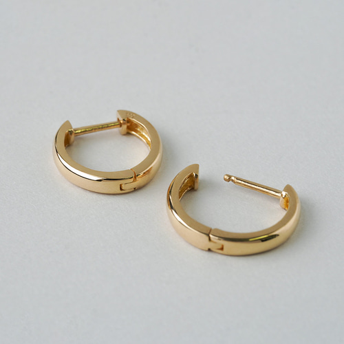 K18フープピアス 中折れ式 18金 2.4mm×12mm 18k イエロー