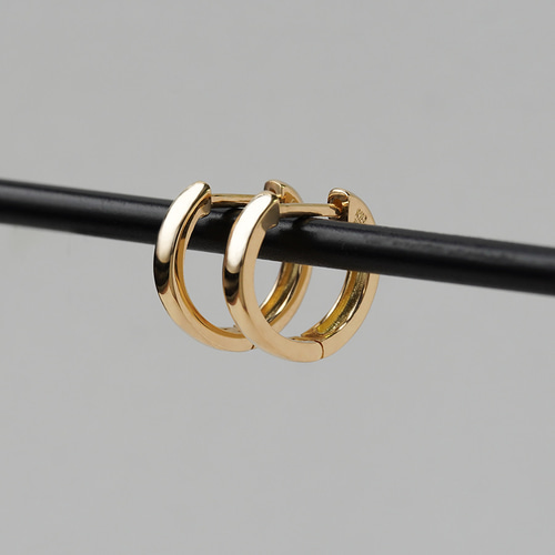K18フープピアス 中折れ式 18金 2.4mm×12mm 18k イエロー