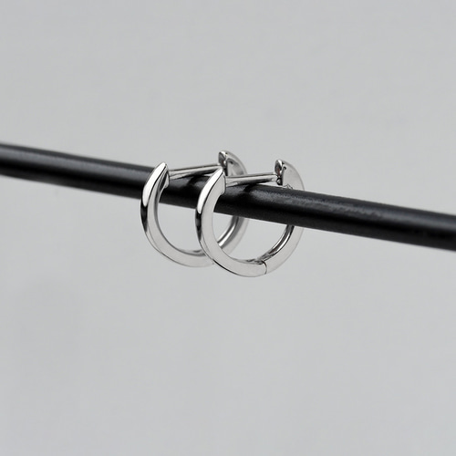 Pt900フープピアス 中折れ式 プラチナ 1.5mm×11mm 小さめ ペア