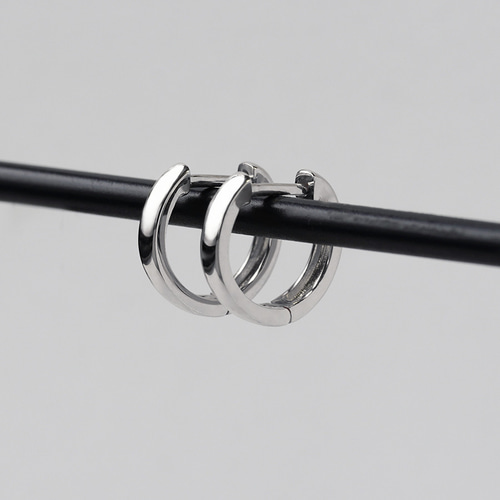 Pt900フープピアス 中折れ式 プラチナ 2.4mm×12mm ペア【p3102