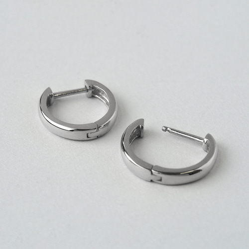Pt900フープピアス 中折れ式 プラチナ 2.4mm×12mm ペア【p3102