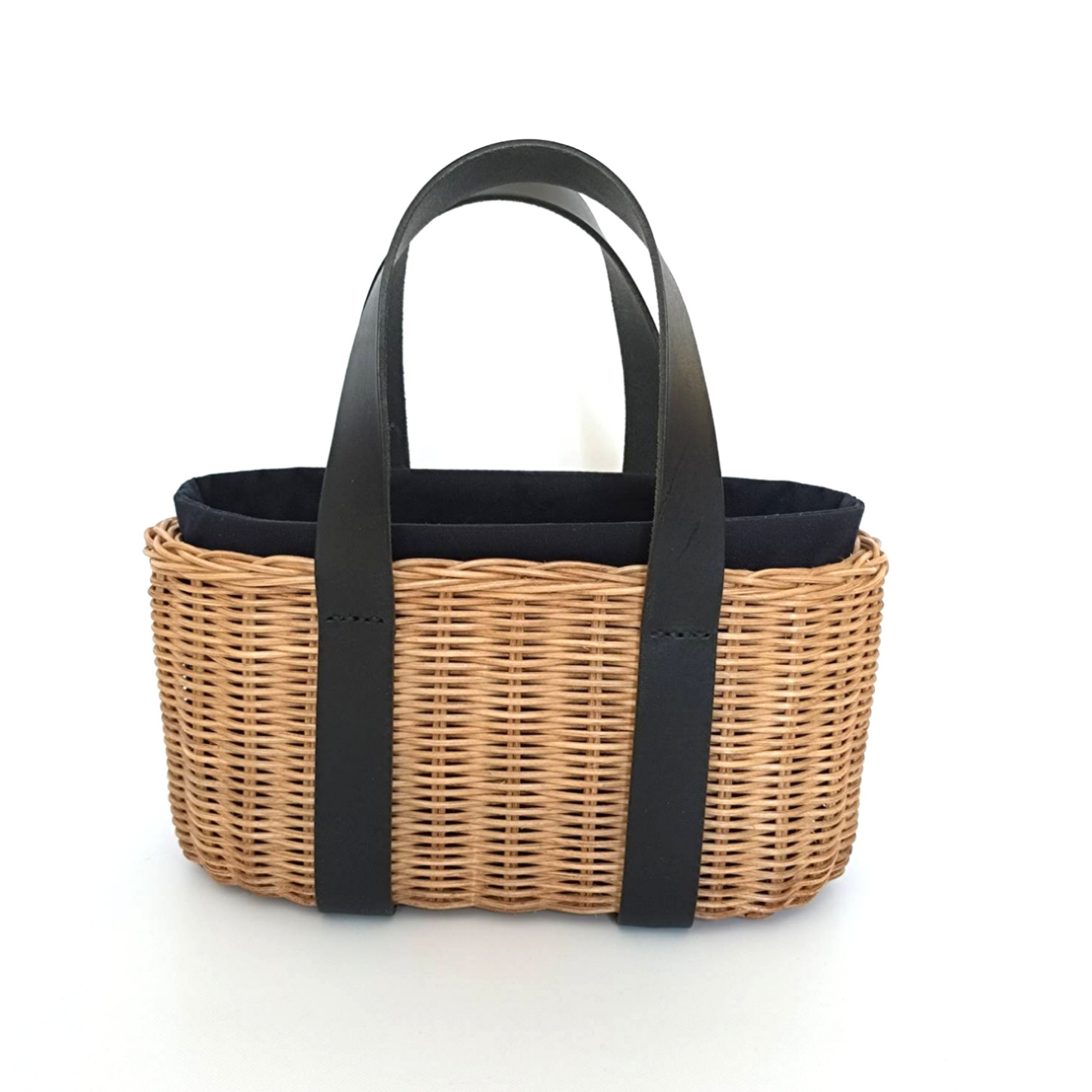 《受注製作》大人かごバッグ    本革持ち手のカゴトート   トートバッグ      シンプル内袋