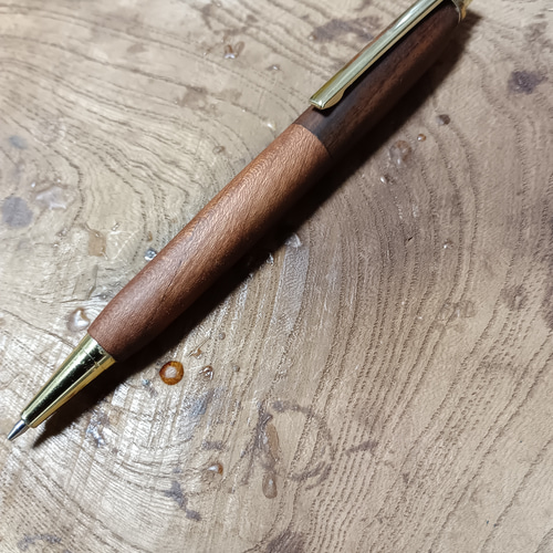 木軸シャーペン 0.5㎜神代桜＆神代栃 蜜蝋クリーム仕上げ ペン・筆記