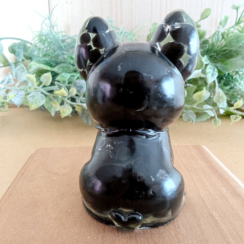 犬、フレンチブルドッグ、フレブル、置物、細石、天然石、黒、白