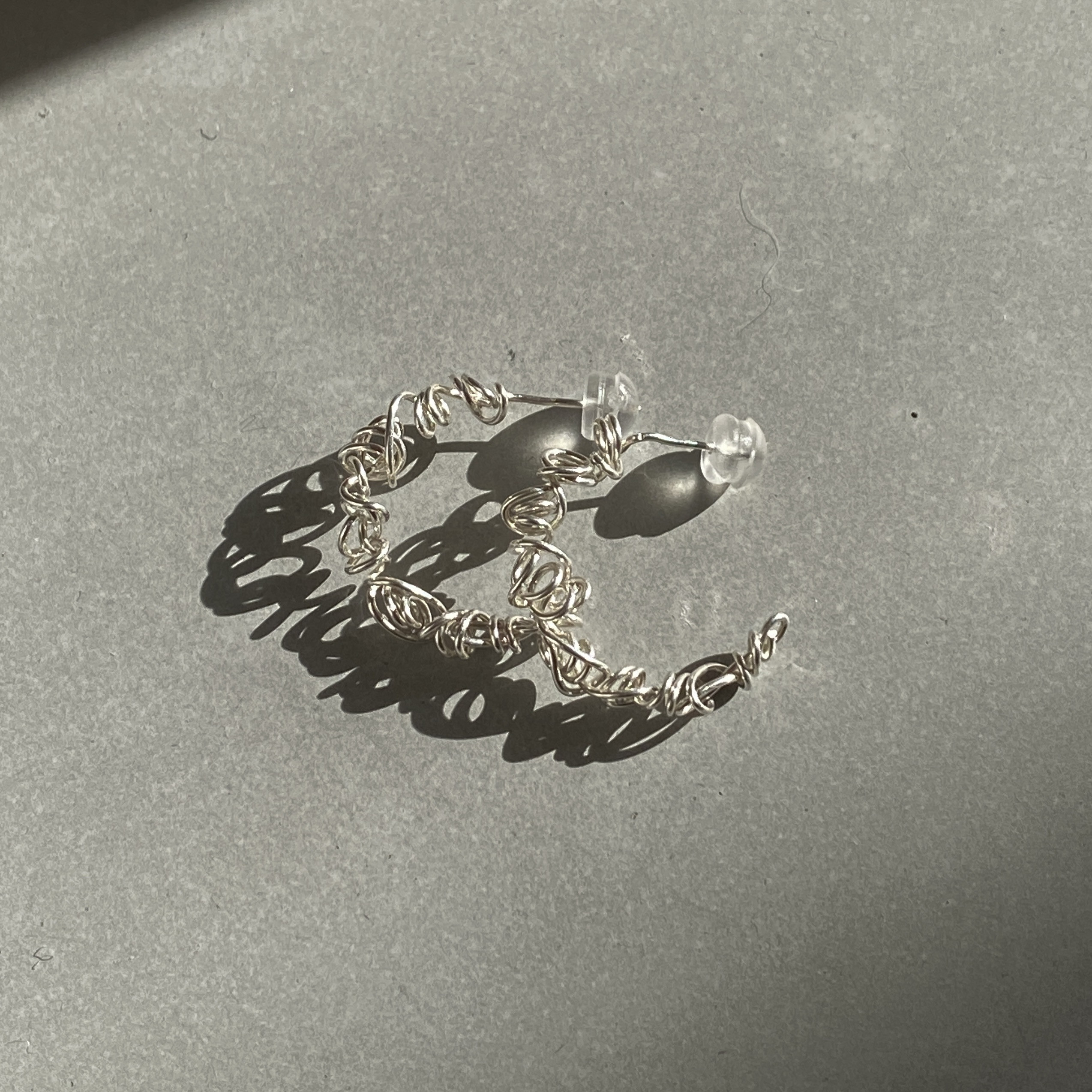 Crumple hoop pierce M  フープピアス sv925