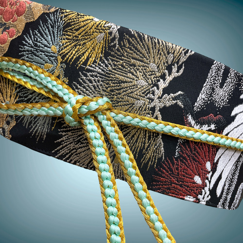 ウエスト 55〜75cm ふじにしきmサッシュベルト 帯リメイク 着物