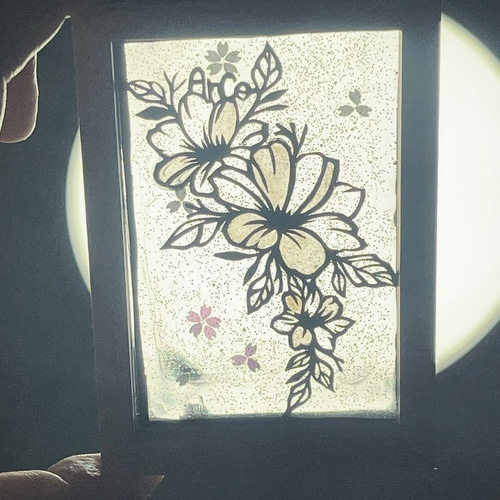 イベント再販作品 ミニフレーム 一点のみ 切り絵 ゆり フォトフレーム