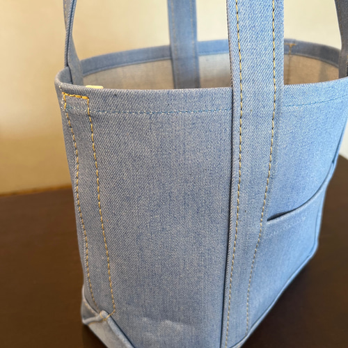 2025春夏新作》爽やかカラーのライトブルーデニムトートS