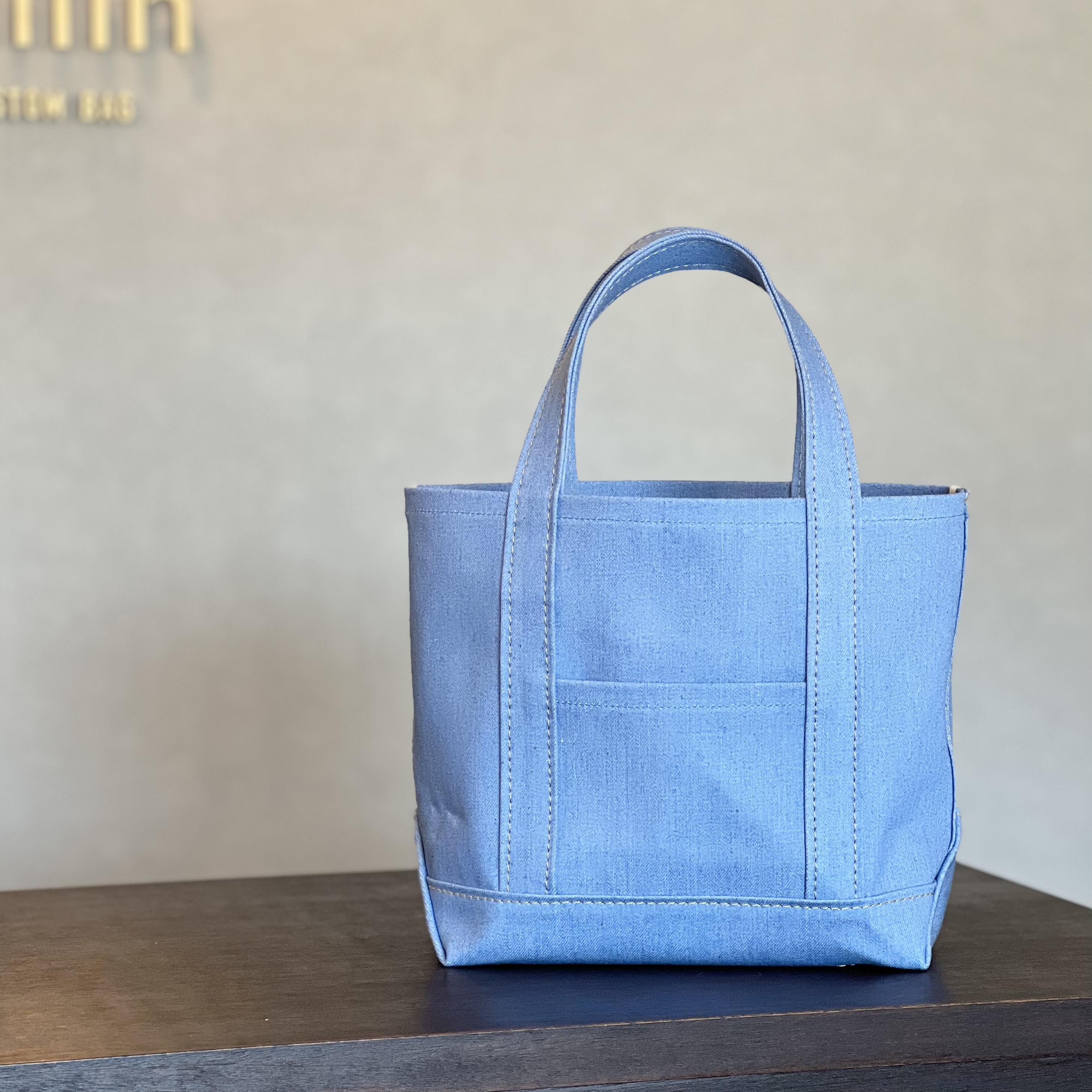 《2025春夏新作》爽やかカラーのライトブルーデニムトートS│カスタマイズ可